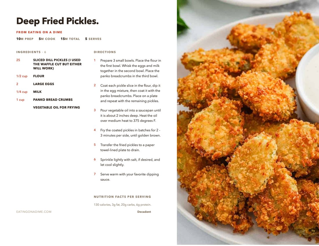 Broadside card, landscape: Deep Fried Pickles